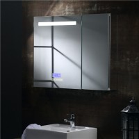 aluminum bathroom mirror cabinet with glass shelf and aluminum alloy material