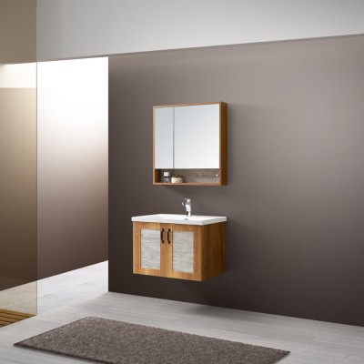 Beray Modern small-size vanity bathroom cabinet with pure white ceramic basin